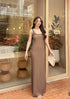Polka Dot Deep Neck Long Maxi Dress